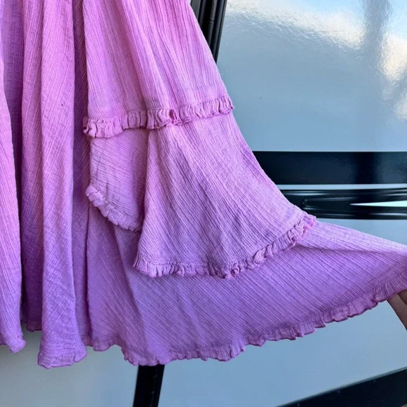 Free People Frilly Pink Mini Dress - Picture 3 of 7